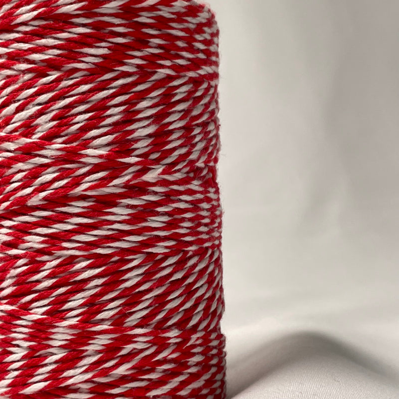 Fio de Algodão Vermelho e Branco Corda de Algodão 