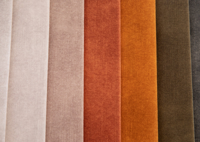 Geometric velvet fabric for upholstery - brick | Ciga